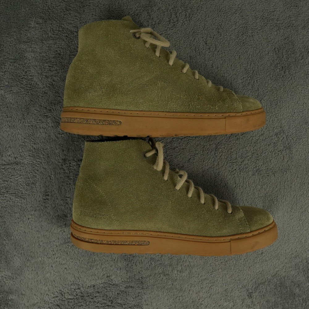 Birkenstock Bend Mid Sneaker Womens 38 Olive Green Suede Nubuck Leather Lace Up - Picture 4 of 8